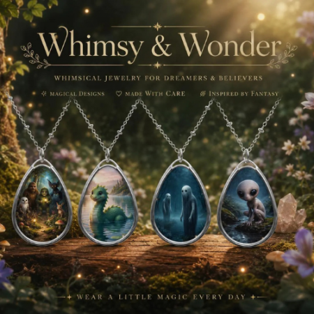 Whimsy & Wonder Digital Art Pendant Necklace