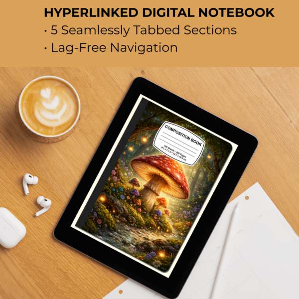 5 Mushroom Digital Composition Book