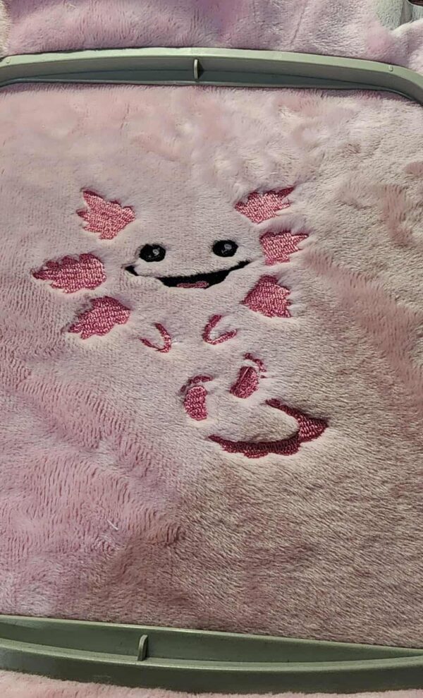 ITH Axolotl Plush Keychain – Digital Machine Embroidery File (ITH Pattern)