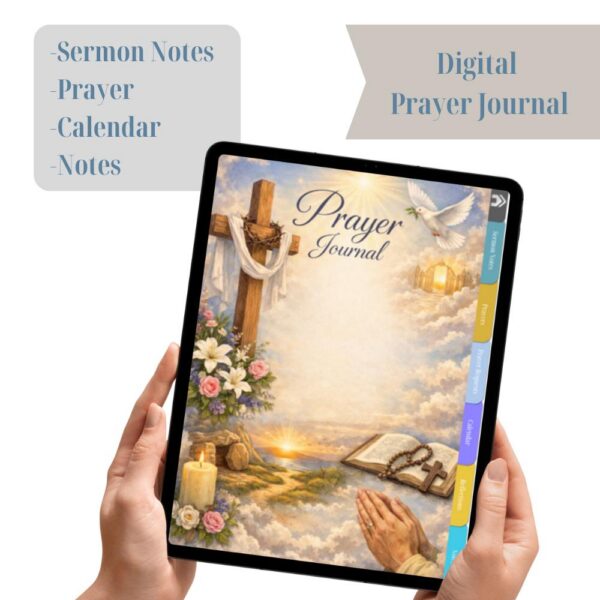 Digital Christian Prayer Journal-cross with birds