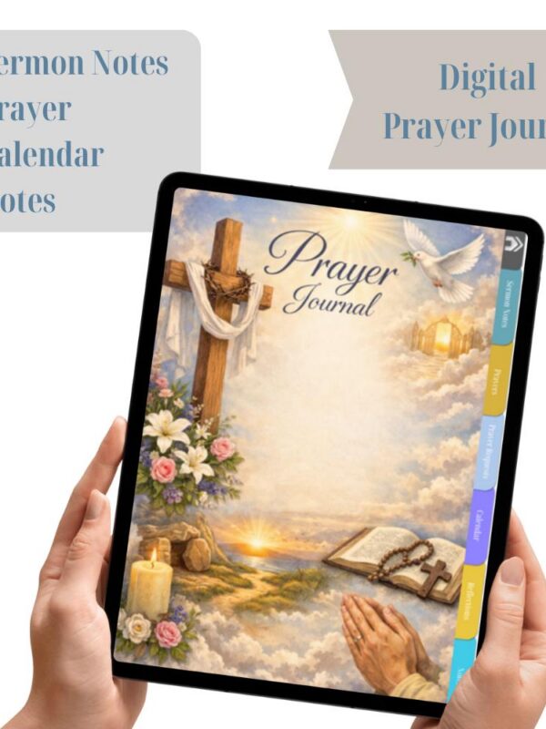 Digital Christian Prayer Journal-cross with birds