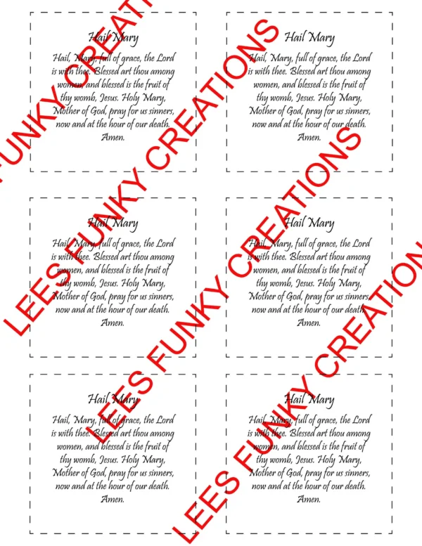 Catholic Pocket Prayer Quilt Quotes Printable, Mini Quilt ,Poem Tags, Our Father Hail Mary Panel, Christian Gift Digital Download PDF