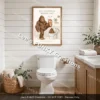 Bigfoot Bathroom Wall Art | Big Foot Big Poo Size Comparison | Funny Sasquatch Toilet Humor Print | Digital Download