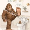 Bigfoot Bathroom Wall Art | Big Foot Big Poo Size Comparison | Funny Sasquatch Toilet Humor Print | Digital Download