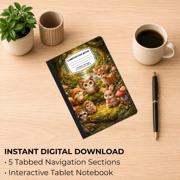 Forest Baby Animal–Themed Digital Composition Book