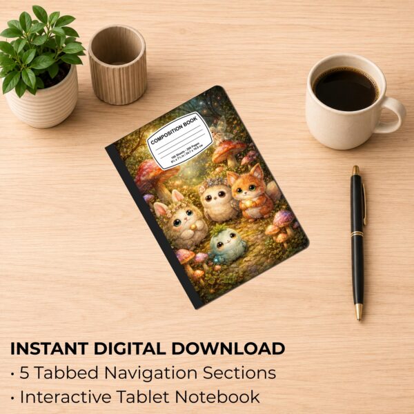 Forest Baby Animal–Themed Digital Composition Book
