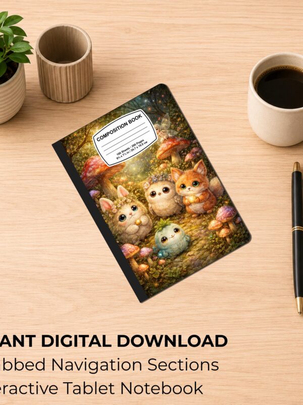 Forest Baby Animal–Themed Digital Composition Book