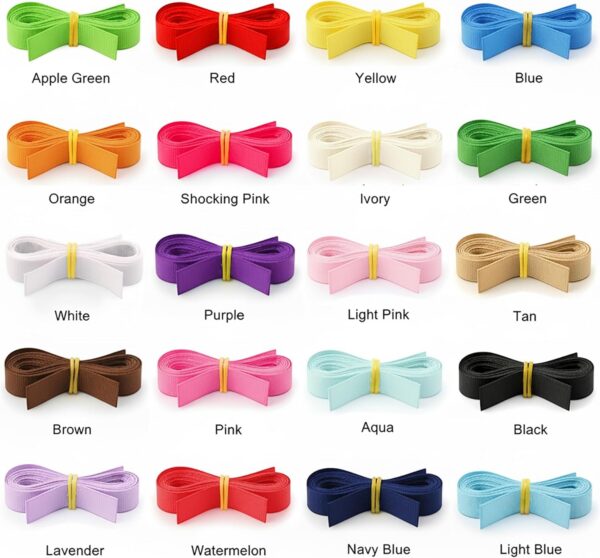Grosgrain Ribbon 3/8 Inches 40 Yards (20 Colors x 2yards)