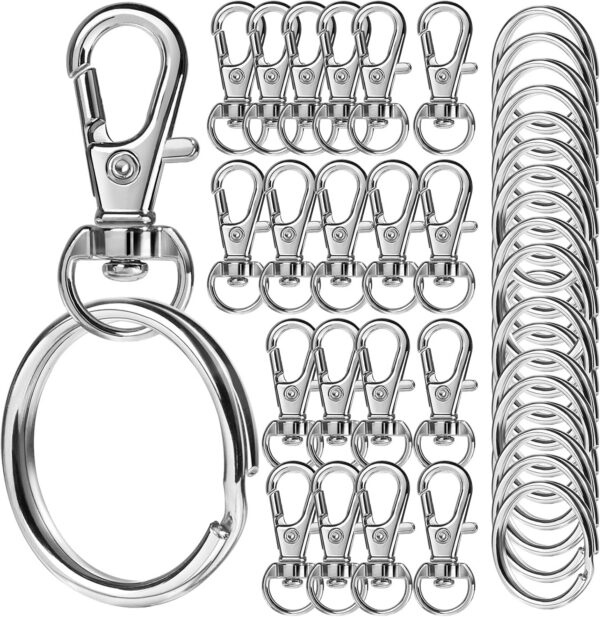 Keychains, 40PCS Key Rings and Keychain Clip