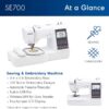 Brother SE700 Sewing and Embroidery Machine, Wireless LAN, 8 included Ft